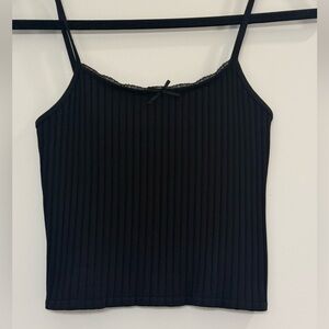 Zara Black Ribbed Camisole